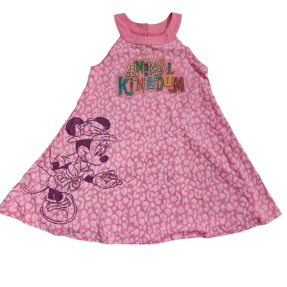 Disney Minnie Mouse Animal Kingdom Pink Girls Dress Large